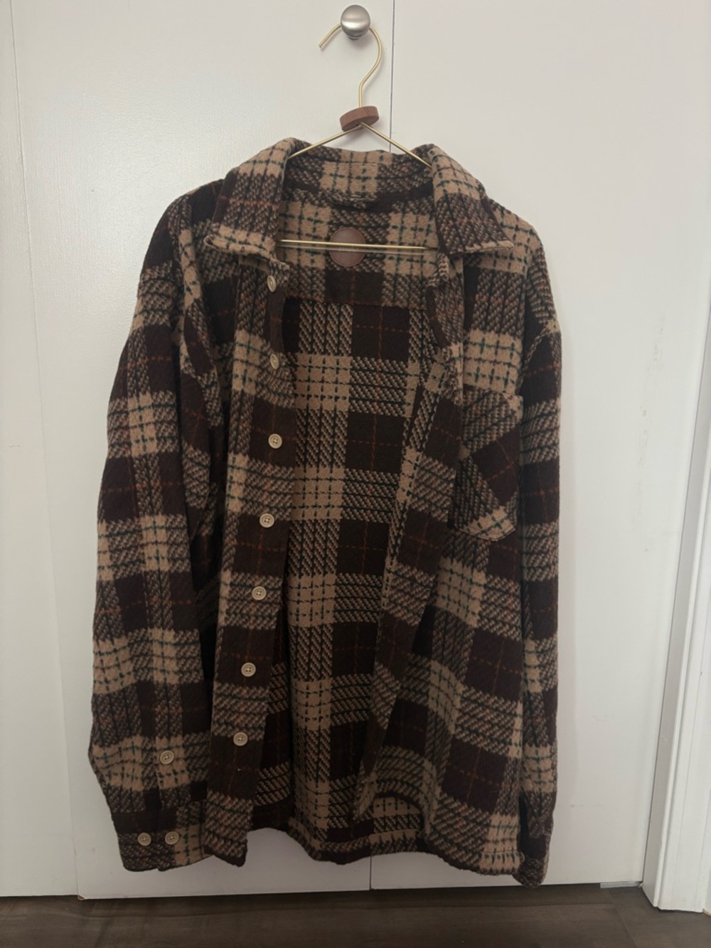 Common People Brown Plaid Shacket